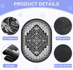 Bienbee Cat Litter Mat, 33" x 22" Large Size Litter Box Mat Rug with Non-Slip Bottom,Urine and Water Proof, Easy to Clean Cat Supplies Essentials for Indoor Kitty Kitten Floor, Black L