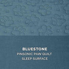 Furhaven Cooling Gel Dog Bed for Medium/Small Dogs w/ Removable Bolsters & Washable Cover, For Dogs Up to 35 lbs - Pinsonic Quilted Paw L Shaped Chaise - Bluestone, Medium