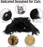 Onmygogo Lion Mane Wig for Cats and Dogs, Funny Pet Cat Costumes for Halloween Christmas, Furry Pet Clothing Accessories