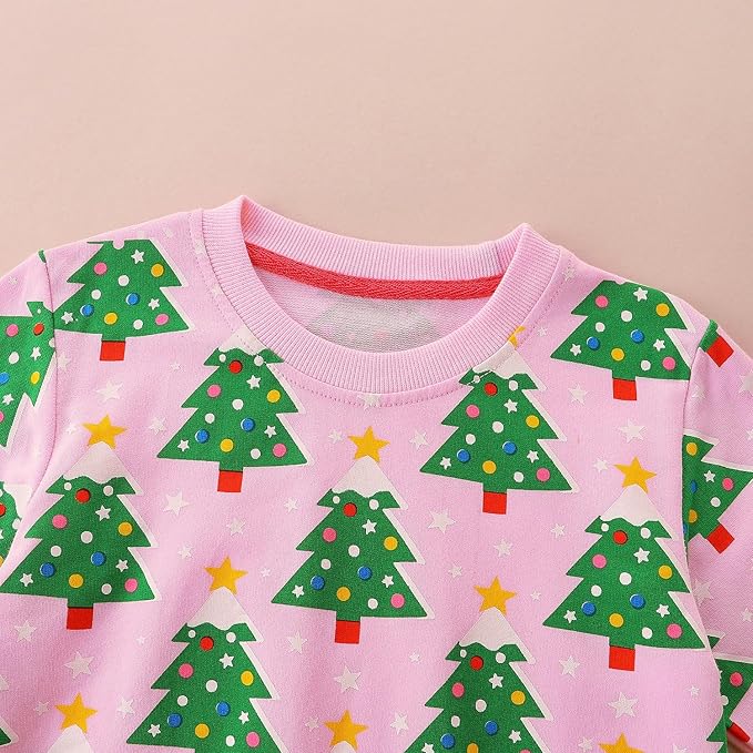 Bumeex Toddler Girl Sweatshirt Clothes Outfit,Cotton Crewneck Christmas Clothing
