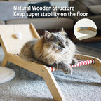 PETKARAY Beach Chair Cat Hammock, Elevated Cat Beds for Indoor Cats, Original Cozy Lounger with Sisal Scratcher and Toy Ball