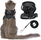 AirTag Cat Harness and Leash for Walking, Integrated Cat Vest with 100% Waterproof Air Tag Holder, Escape Proof Reflective Adjustable Vest Harnesses with Apple Air Tag Case for Cats, Kittens, Puppies