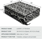 Portable Litter Box for Cats Kitten Foldable Travel Litter Box with Lid, Leak-Proof No Smell Easy to Carry, Clean and Store Easy for Car Travel, Hotle Stays and Road Trip 18x14x5.5 Inches