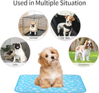 NACOCO Summer Pet Cooling Mat - Cat Dog Cushion Pad Sleeping Cool Snowflake Comfortable Soft for Pets Kids and Adults (Blue Snowflake, M)