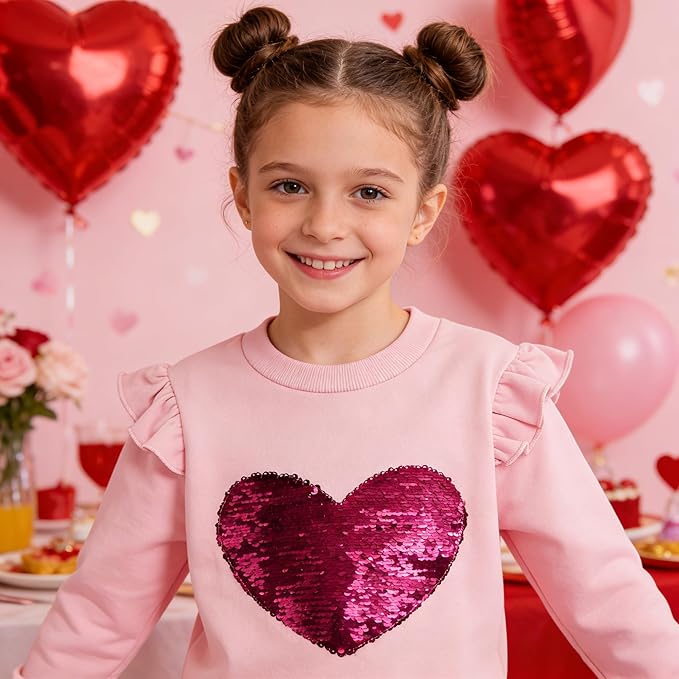 RETSUGO Toddler Baby Girls Sweatshirts Casual Pullover Crewneck Winter Long Sleeve Tops Shirts Clothes 3T-8T