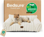 Bedsure ComfyFleece™ Cute Cat Couch for Pets - As Seen on TV on Good Day New York, Small Medium Dog Bed, Supportive Couch Bed for Small Dogs, 30 Inch, Cream