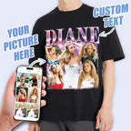 Tehg & Tuhg Custom T Shirts with Picture, Vintage Bootleg Rap Tee, Boyfriend Girlfriend, Unique Gift for Birthday Anniversary