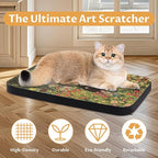 2 Pack Art Cat Scratcher, Wall-Mountable Cat Scratch Pad, Wall Cat Scratcher 16.7x11x1 Inch Cat Scratching Board for Indoor Cats Toy(Window & Garden)