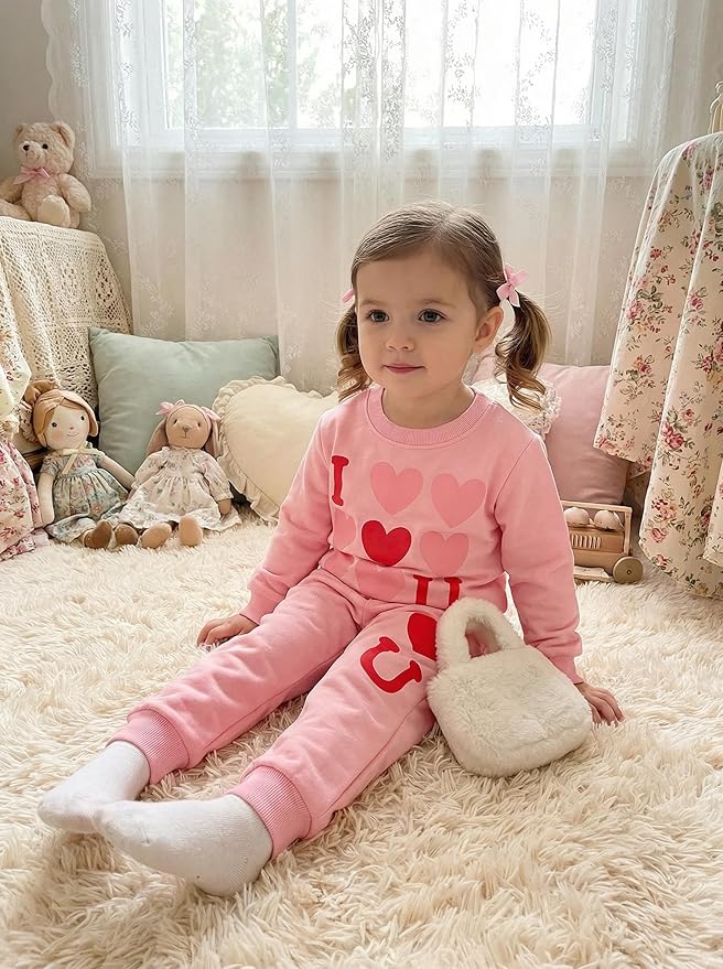 Little Girls Unicorn Outfits 2 Piece Kids Ruffle Sleeve Sweatshirt + Leggings Fall Leopard Clothing Sets 2-10 Years Old