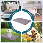 Dog Crate Pad Mat, Waterproof Kennel Cage Mat, Cooling Pet Bed for Small Dogs, Outdoor Pet Bed with High Resilience Foam,Wipe Clean & Easy Rinse, Anti Slip 24 inch Graphite Grey