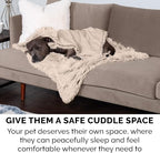 Furhaven Waterproof Throw Blanket for Dogs & Indoor Cats, Washable - Shaggy Plush Calming Long Faux Fur & Velvet Dog Blanket - Taupe, Small