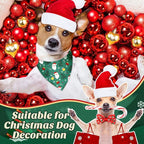 Sanwuta 50 Pcs Christmas Dog Bandanas and Collar Bow Ties Set 25 Bandanas Bulk 25 Xmas Charm Dog Collar Pet Triangle Pet Scarf Bowtie for Small Medium Large Holiday Costume