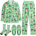 Artsadd Custom Pajamas for Women Men Family, Personalized Face Pjs Pajama Pants, Funny Pet Photo Loungewear Sleepwear Jammies