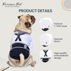 Parisian Pet Sailor Dog Costume - 100% Cotton Dog Clothes for Large Dogs Boys - Lightweight, Breathable Puppy Outfits - Funny French Bulldog Clothes - Cute Navy Pet Shirt - Stretchy T Shirt for Dogs