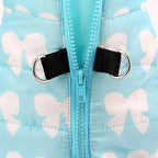 SMALLLEE_LUCKY_STORE Pet Water Resistant Winter Jacket Vest with D-Ring for Small Dog Cat Zip-up Padded Puppy Coat Chihuahua Yorkie Kitten Warm Clothes, Blue, L