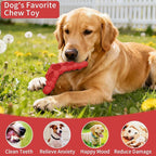Natural Rubber Dog Chew Toys 4Pack,Tough Dog Toys for Aggressive Chewers Small Medium Breed,Interactive Dog Toys for Puppy to Clean Teeth Gum Massage,Tug & Fetch(Red)