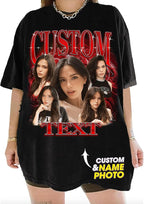 NAZENTI Custom Bootleg Rap Tee, Custom T-Shirts with Picture, Retro Custom Bootleg, Valentine's Gifts for Him Her