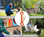 Reflective Cat Leash -30FT Cat Cable Out Escape Proof Walking Leads Yard Long Durable Safe Personalized Extender Leash Traning Play Outdoor for Puppies/Kittens/Rabbits/Small Animals