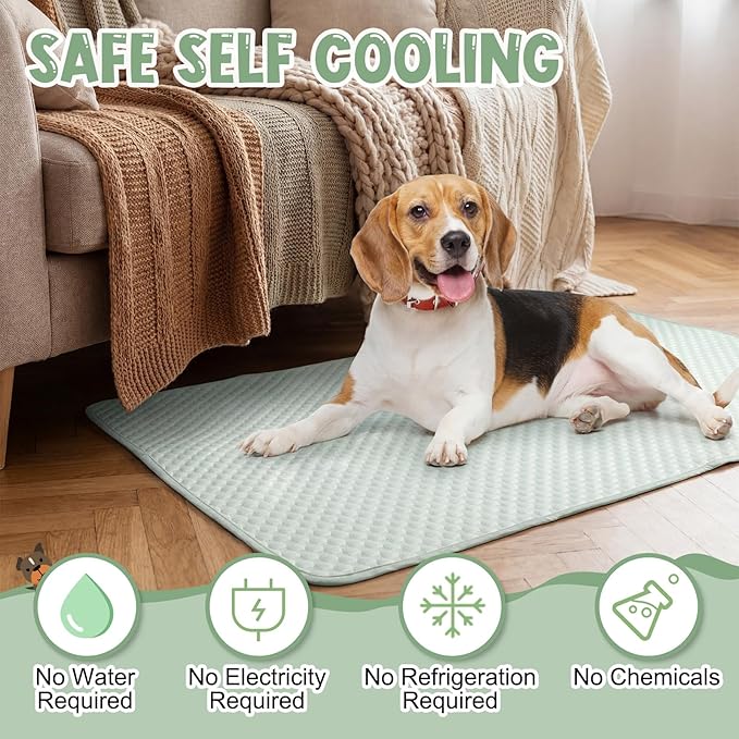 Tinideya 4 Pack Dog Cooling Mats with Storage Bags 40" x 28" Self Cooling Dog Pads Washable Foldable Pet Bed Mats Blankets for Pet Cat Summer Floor Indoor Outdoor Floor