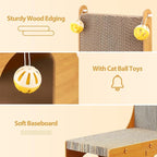 Cat Scratcher, Cat Scratching Board, L Shaped Vertical Cat Scratcher for Wall and Couch Protection, Cat Cardboard Scratcher with 4 Ball Toys for Indoor Cats