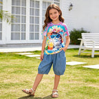 Funnycokid Girls Shirts Cat T Shirt Size 5-12 Clothes for Kids