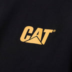 Caterpillar Trademark Banner Long Sleeve Tee Shirts for Men with Center Back Neck Wire Management Loop and Cat Workwear Logo