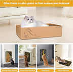 Art Cat Scratcher, 3 Packs Wall-Mountable Art Cat Scratching Board with Box, Cat Wall Scratcher, Cat Scratch Pad, Cardboard Cat Scratchers for Indoor Cats Toy Furniture Protector