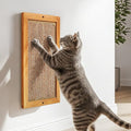Large Cat Scratching Post for Indoor Cats - Wooden Sisal Cat Wall Scratcher, Vertical Floor or Wall Mounted Cat Scratch Pad, Furniture Protector for Adult Cats & Kittens