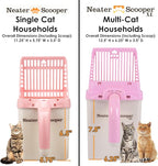 Neater Pet Brands Neater Scooper Standard Cat Litter Scoop, 60 Refill Bags – Mess-Free Cat Litter Scooper with Bag, Spill-Proof Kitty Box Sifter, Bin Doubles as Scoop Holder, For Single-Cat Households