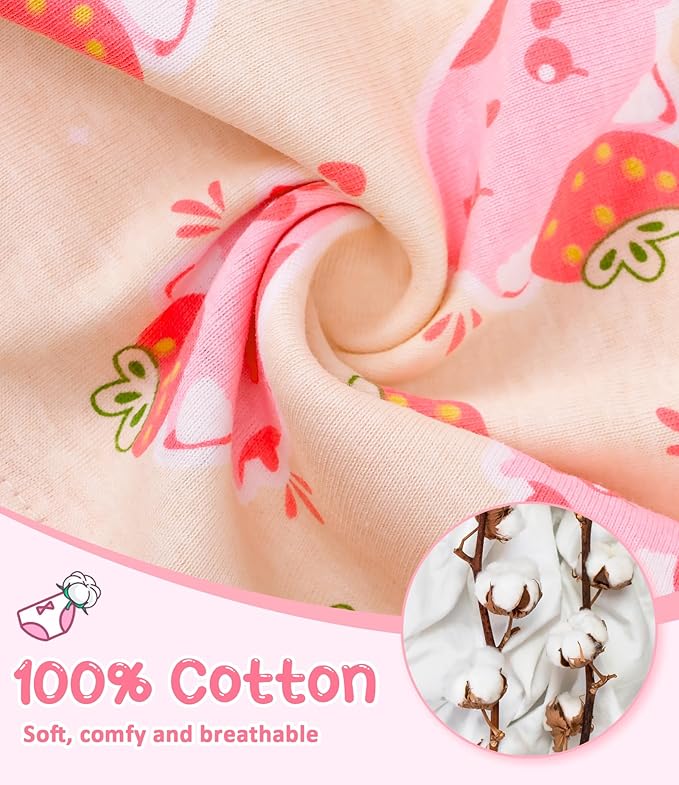 Girls and Toddlers 100% Cotton Underwear Tagless Soft Panties Size 2-3T,4-5T,6,8,10,12 (6-Pack)