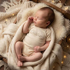 COUPLEHOODIES Personalized Baby Onesie Bodysuit – Custom Embroidery Gift for Pregnancy Reveal Baby Shower or First Grandchild