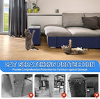 Climbing Cat Scratcher Mat Trimmable Cat Scratching Post Carpet 157.4’’x15.8’’ Self Adhesive Carpet Mat Pad Replacement for Cat Tree Shelves Post Couch Wall Furniture Steps DIY Protector (Dark Blue)