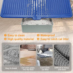 UPSKY Cat Litter Mat, Large Kitty Litter Trapping Mat Soft on Kitty Paws, Litter Box Mat Keep Floor Clean, 31" x 24" Waterproof and Washable Trapping Mats Catcher Pad for Scatter Control