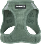 Best Pet Supplies - All Weather Mesh/Plush, Reflective, No Pull Harness for Small, Medium Dogs, Cats - Secure with Hook & Loop Fastener, Buckle, Double D-Rings - Moss Green, M