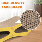 COZIWOW Infinity Cat Scratcher Lounge Bed, Cardboard Cat Scratching Pad Board, Durable Cat Scratch Furniture Protector for Indoor Cats Kittens, Yellow