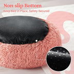 rabbitgoo Cat Beds for Indoor Cats, 20 inches Cat Bed Machine Washable, Fluffy Round Pet Bed Non-Slip, Calming Soft Plush Donut Cuddler Cushion Self Warming for Small Dogs Kittens, Light Pink, Medium