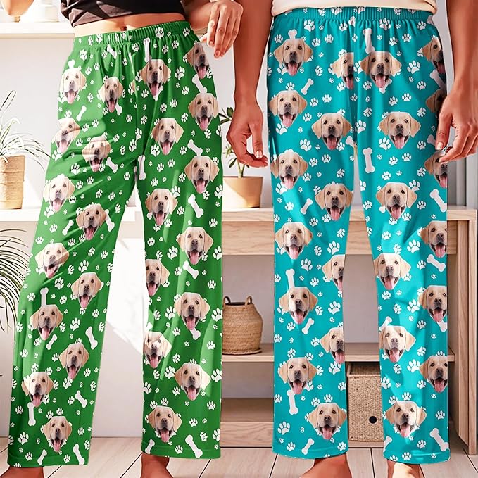 Personalized Face Pajama Pants for Men Women Custom Photo Printed Pajamas Bottoms Trousers Gift for Christmas Birthday