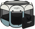 Love's cabin Pet Puppy Dog Playpen, Medium Dog Tent Crates Cage Indoor/Outdoor, Portable Playpen for Cat, Foldable Pop Up Dog Kennel Playpen with Carring Case, Removable Zipper Top, Moss Green