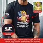 Customized Awesome Like My Daughter Shirts, Fathers Day Shirt with Kids Names, Funny Dad Shirts for Men