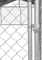 PawHut Outdoor Dog Kennel, Heavy Duty Dog Run Outdoor Fence with Waterproof Cover, Galvanized Chain Link, Secure Lock, for Large Sized Breeds, Chickens, Ducks, 20' x 7.5' x 5'