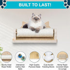 Big Cat Wall Shelves with 3 Steps, Wall Furniture for Large Cats, Feeding Shelf, Mounted Cat Bed, Easy Installation Modern and Durable Shelves for Cats.