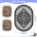 Bienbee Cat Litter Mat, 33" x 22" Large Size Litter Box Mat Rug with Non-Slip Bottom,Urine and Water Proof, Easy to Clean Cat Supplies Essentials for Indoor Kitty Kitten Floor, Black L
