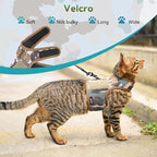 Tactical Cat Harness and Leash for Walking Escape Proof Breathable Mesh Fabric, Green Jungle Camo, Medium, Adjustable Cat Walking Jackets, Padded Stylish Cat Vest