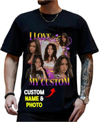 NAZENTI Custom Valentine Shirt Gifts for Boyfriend, Customized Bootleg Rap Tee