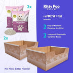 Kitty Poo Club Leakproof Disposable 2-Pack Cat Litter Box with 2 Bags Soy Litter | Superior Odor Control & Recyclable Design | Perfect for Travel, Multi-Cat Homes & Daily Use