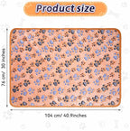 Tatuo 4 Pcs Dog Blanket for Pet Cat Blankets Indoor Puppy Teething Stuff Toys Paw Print Fleece Soft Blanket Sleep Mat for Guinea Pig Cage(Coffee,X-Large(41 x 30 Inch),Square)