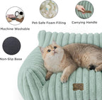 Bedsure ComfyFleece™ Cute Dog Couch for Medium Dogs - As Seen on TV on Good Day New York, Dog Couch Bed with Removable, Washable Cover, Supportive Pet Sofa, for Medium Large Dogs, 36inch, Garden Green