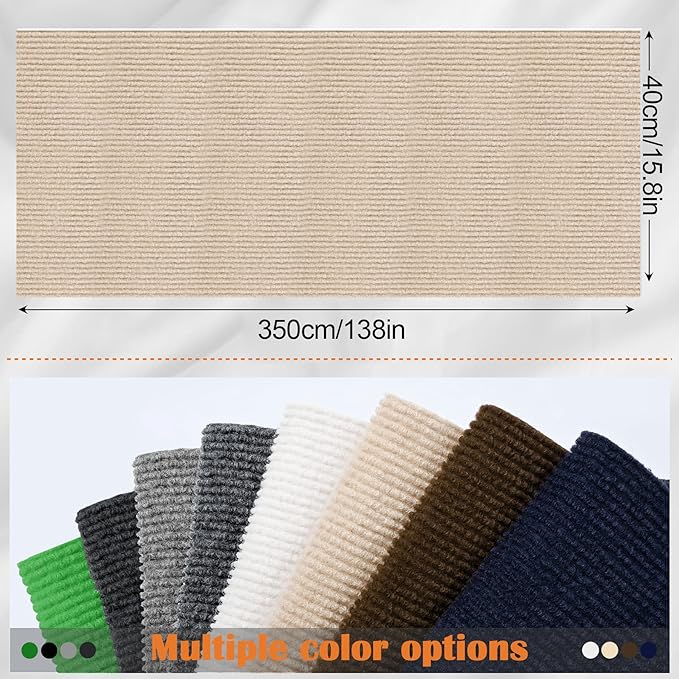 Cat Scratch Furniture Protector - 138" x 17" Trimmable Self-Adhesive Cats Claws Scratch Pads, DIY Cat Climbing Couch Protector for Scratch Post Cat Tree Replacement Indoor (Khaki)