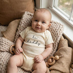 COUPLEHOODIES Personalized Baby Onesie Bodysuit – Custom Embroidery Gift for Pregnancy Reveal Baby Shower or First Grandchild