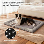 Dog Bed Mat, Dual-Sided Dog Crate Bed Mat - Ultra Soft & Machine Washable Kennel Pad for Medium Dogs, All-Season Comfort Pet Bed for Crates, Travel, and Home, Light Brown, 30 x 18 Inch